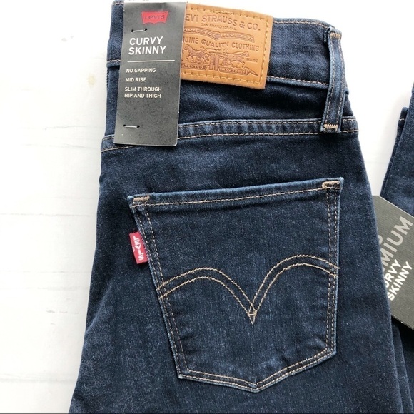 NWT Levis Premium Denim Curvy Skinny size 24  Jeans dark wash preppy retro - Picture 8 of 8
